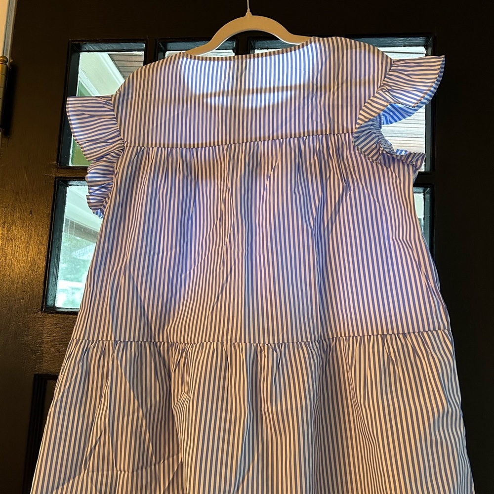 Navy & blue stripped baby doll blouse.
